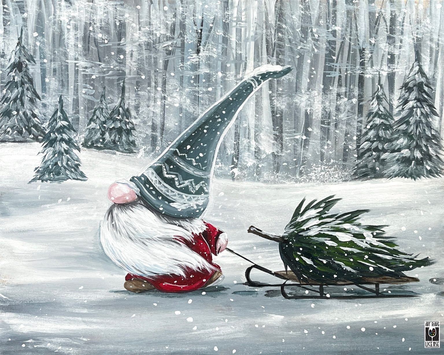 Taking Gnome the Tree Painting Palette and Pub